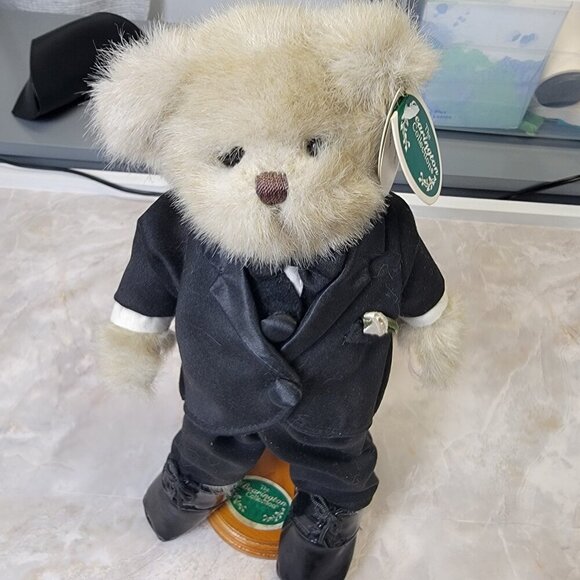 The Bearington Collection Mr. Lovington Teddy Bear Black Tux Style 1544 w/Stand - Picture 1 of 5
